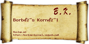 Borbás Kornél névjegykártya