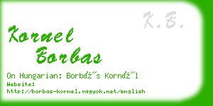 kornel borbas business card